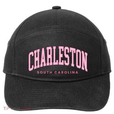 Retro Charleston South Carolina Preppy Throwback Girl 7-Panel Snapback Hat