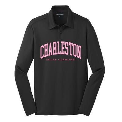 Retro Charleston South Carolina Preppy Throwback Girl Silk Touch Performance Long Sleeve Polo