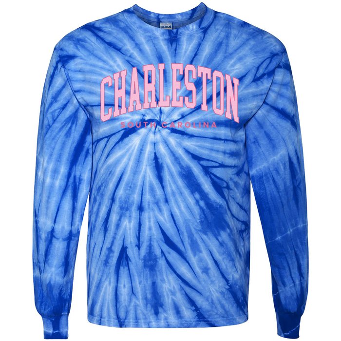 Retro Charleston South Carolina Preppy Throwback Girl Tie-Dye Long Sleeve Shirt