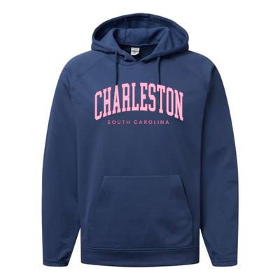 Retro Charleston South Carolina Preppy Throwback Girl Performance Fleece Hoodie