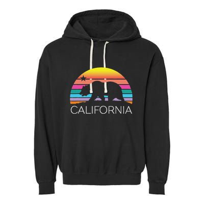 Retro California Surf Vintage Beach Cali 80s Venice Palm Sun Garment-Dyed Fleece Hoodie