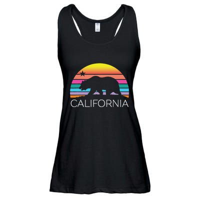 Retro California Surf Vintage Beach Cali 80s Venice Palm Sun Ladies Essential Flowy Tank