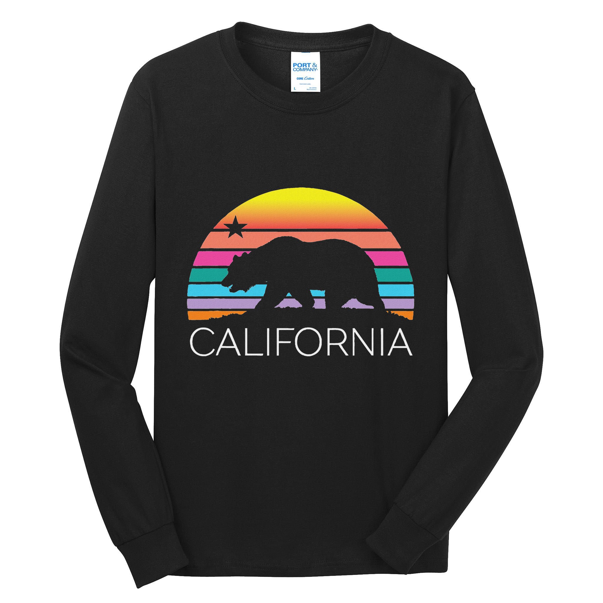 Retro California Surf Vintage Beach Cali 80s Venice Palm Sun Tall Long Sleeve T-Shirt