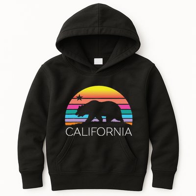 Retro California Surf Vintage Beach Cali 80s Venice Palm Sun Kids Hoodie