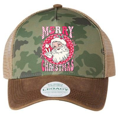 Retro Cheerful Santa Merry Christmas Santa Claus Gift Legacy Tie Dye Trucker Hat