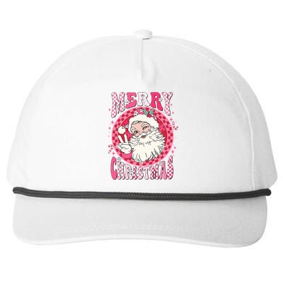 Retro Cheerful Santa Merry Christmas Santa Claus Gift Snapback Five-Panel Rope Hat