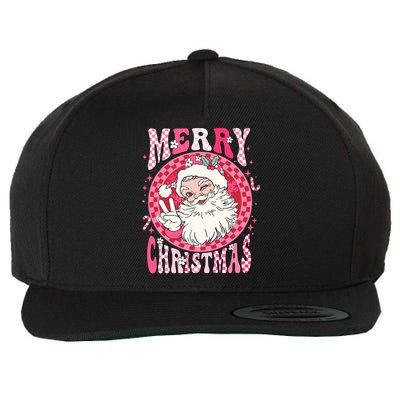 Retro Cheerful Santa Merry Christmas Santa Claus Gift Wool Snapback Cap