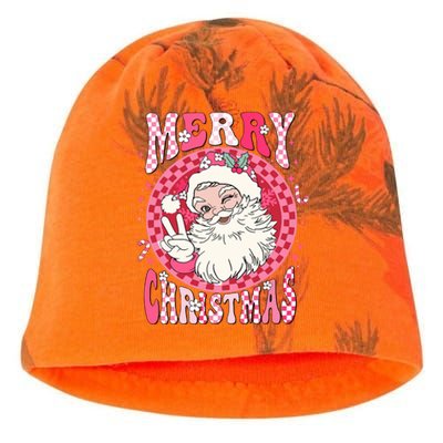 Retro Cheerful Santa Merry Christmas Santa Claus Gift Kati - Camo Knit Beanie