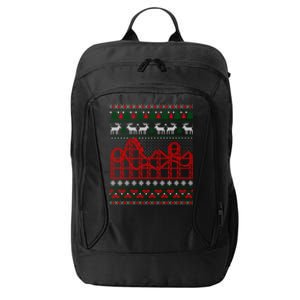 Roller Coaster Scene Ugly Christmas Funny Gift City Backpack