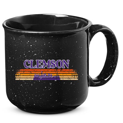 Retro Clemson SC 80s Grunge Vintage 15oz Campfire Ceramic Mug