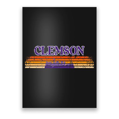 Retro Clemson SC 80s Grunge Vintage Poster