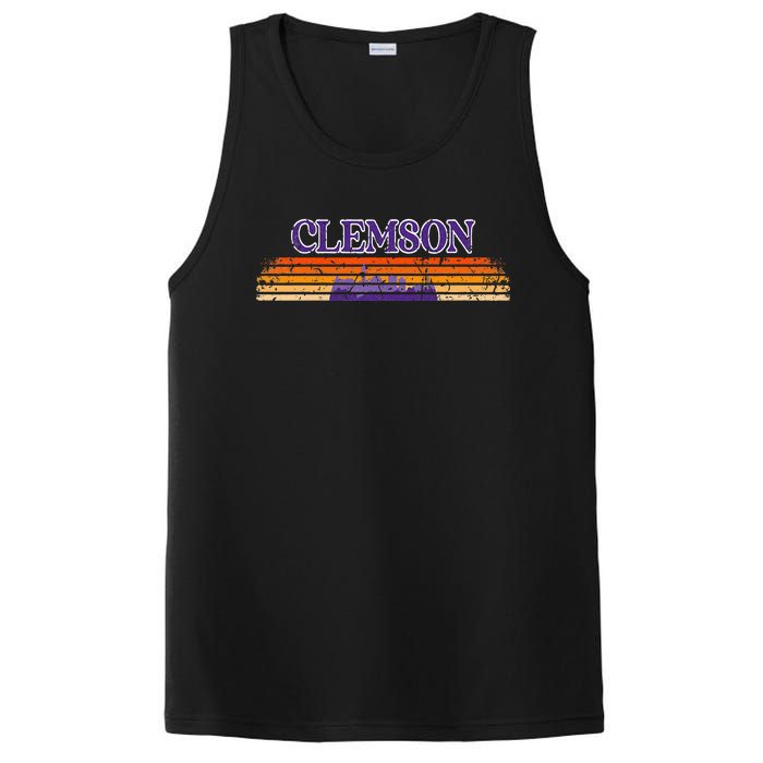 Retro Clemson SC 80s Grunge Vintage PosiCharge Competitor Tank