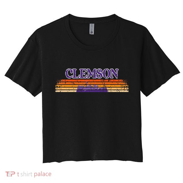 Retro Clemson SC 80s Grunge Vintage Crop Top