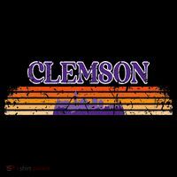 Retro Clemson SC 80s Grunge Vintage Womens T-Shirt