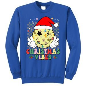 Retro Cute Santa Claus Smile Face Christmas Vibes Xmas Gift Sweatshirt