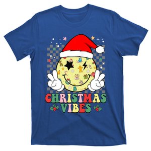 Retro Cute Santa Claus Smile Face Christmas Vibes Xmas Gift T-Shirt