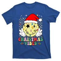 Retro Cute Santa Claus Smile Face Christmas Vibes Xmas Gift T-Shirt