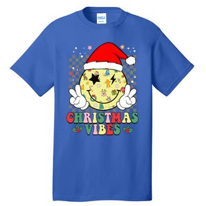 Retro Cute Santa Claus Smile Face Christmas Vibes Xmas Gift Tall T-Shirt