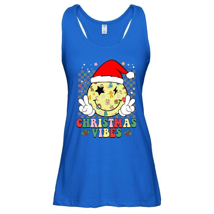 Retro Cute Santa Claus Smile Face Christmas Vibes Xmas Gift Ladies Essential Flowy Tank