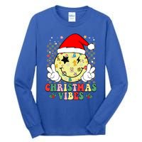 Retro Cute Santa Claus Smile Face Christmas Vibes Xmas Gift Tall Long Sleeve T-Shirt