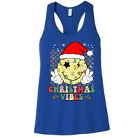 Retro Cute Santa Claus Smile Face Christmas Vibes Xmas Gift Women's Racerback Tank