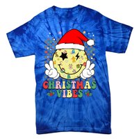 Retro Cute Santa Claus Smile Face Christmas Vibes Xmas Gift Tie-Dye T-Shirt