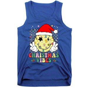 Retro Cute Santa Claus Smile Face Christmas Vibes Xmas Gift Tank Top