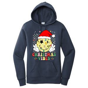 Retro Cute Santa Claus Smile Face Christmas Vibes Xmas Gift Women's Pullover Hoodie