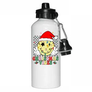 Retro Cute Santa Claus Smile Face Christmas Vibes Xmas Gift Aluminum Water Bottle