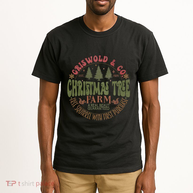 Retro Christmas Tree Farm Funny Holiday Vibes Tall T-Shirt