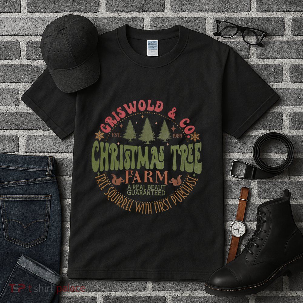 Retro Christmas Tree Farm Funny Holiday Vibes Tall T-Shirt