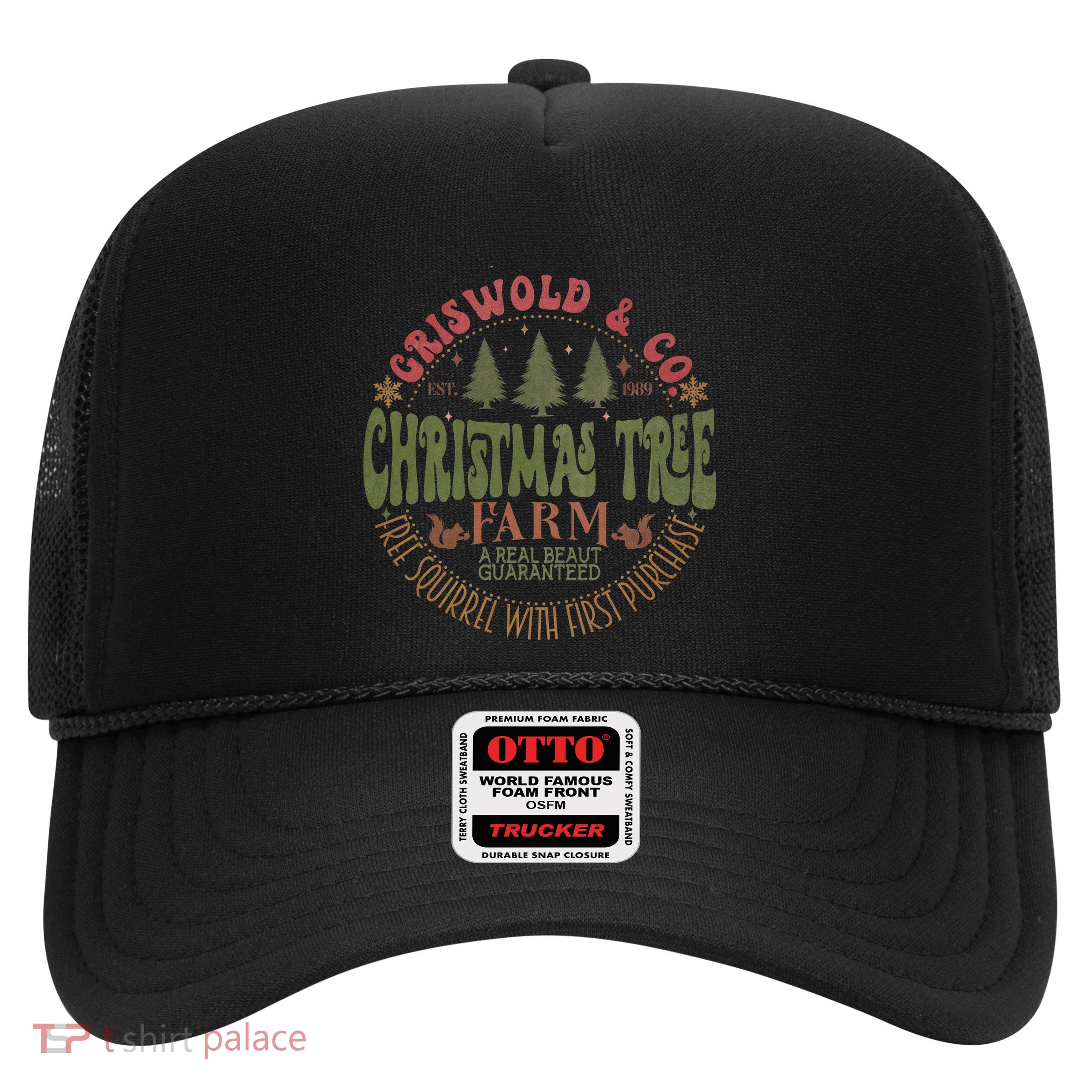 Retro Christmas Tree Farm Funny Holiday Vibes Trucker Hat