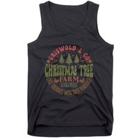 Retro Christmas Tree Farm Funny Holiday Vibes Tank Top