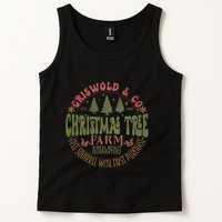 Retro Christmas Tree Farm Funny Holiday Vibes Tank Top