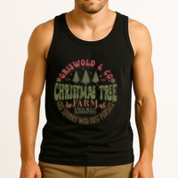 Retro Christmas Tree Farm Funny Holiday Vibes Tank Top
