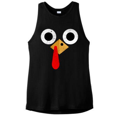 Retro Cute Turkey Face Thanksgiving Costume Gift Ladies PosiCharge Tri-Blend Wicking Tank