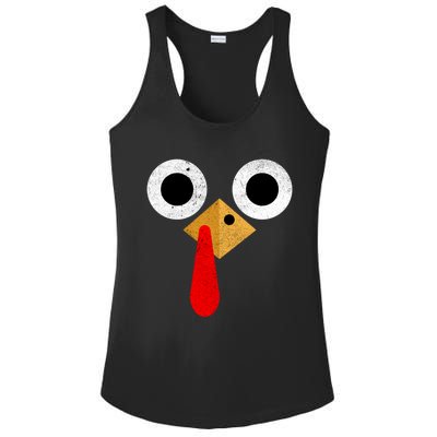 Retro Cute Turkey Face Thanksgiving Costume Gift Ladies PosiCharge Competitor Racerback Tank