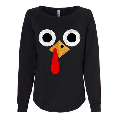 Retro Cute Turkey Face Thanksgiving Costume Gift Womens California Wash Sweatshirt