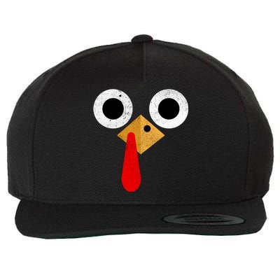 Retro Cute Turkey Face Thanksgiving Costume Gift Wool Snapback Cap