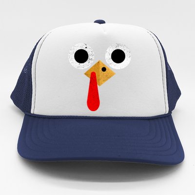 Retro Cute Turkey Face Thanksgiving Costume Gift Trucker Hat