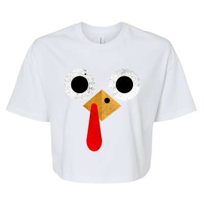 Retro Cute Turkey Face Thanksgiving Costume Gift Bella+Canvas Jersey Crop Tee