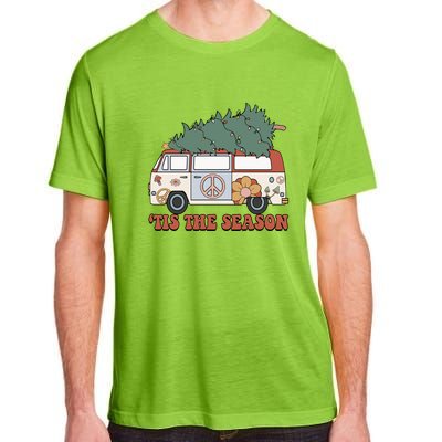 Retro Christmas Tis The Season Truck Christmas Tree Lights Adult ChromaSoft Performance T-Shirt