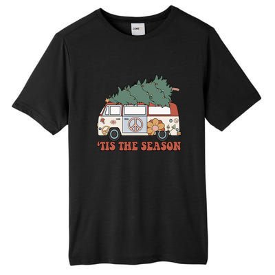 Retro Christmas Tis The Season Truck Christmas Tree Lights Tall Fusion ChromaSoft Performance T-Shirt