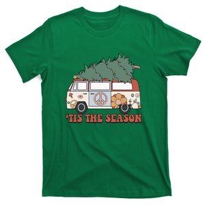 Retro Christmas Tis The Season Truck Christmas Tree Lights T-Shirt