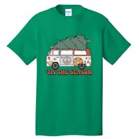 Retro Christmas Tis The Season Truck Christmas Tree Lights Tall T-Shirt