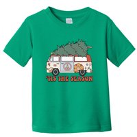 Retro Christmas Tis The Season Truck Christmas Tree Lights Toddler T-Shirt