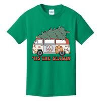 Retro Christmas Tis The Season Truck Christmas Tree Lights Kids T-Shirt