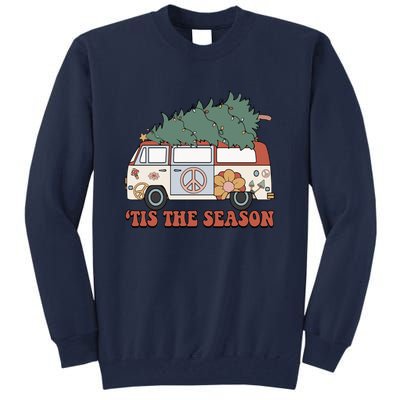 Retro Christmas Tis The Season Truck Christmas Tree Lights Tall Sweatshirt