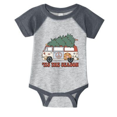 Retro Christmas Tis The Season Truck Christmas Tree Lights Infant Baby Jersey Bodysuit