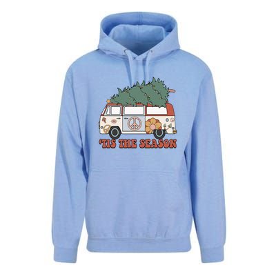 Retro Christmas Tis The Season Truck Christmas Tree Lights Unisex Surf Hoodie